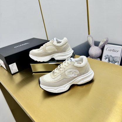 Chanel unisex couple's light yellow brown casual dad shoes - Image 4