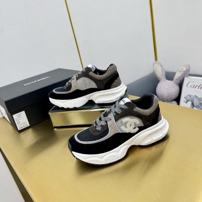 Chanel unisex couple's black and brown casual shoes - Image 4