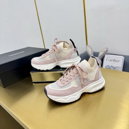 Chanel unisex couple's pink with apricot casual dad shoes - Image 4