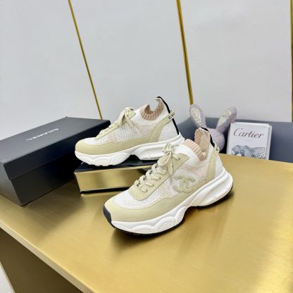 Chanel unisex couple's light green with white casual dad shoes - Image 4