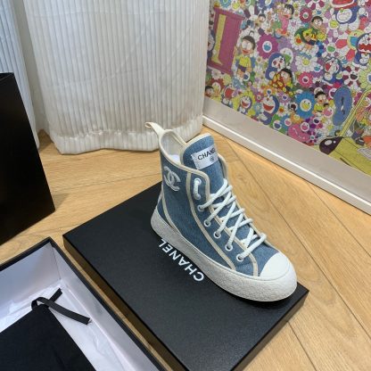 Chanel new comfortable dark blue mid boots - Image 4