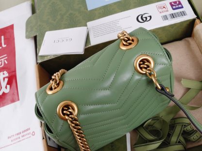 Gucci Marmont Green Shoulder Bag - Image 4