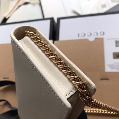 Gucci White Classic 1955 Full Leather Horsebit Bag - Image 4
