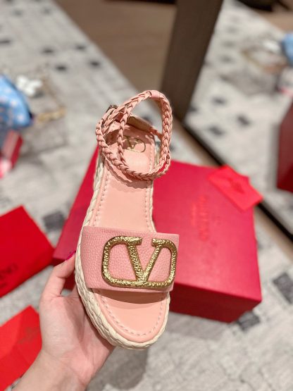 VALENTINO Braided rope wedge sandals - Image 4