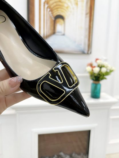 VALENTINO Bronze Buckle Series Fashion High Heels - Image 4