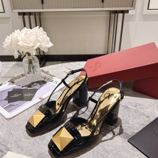 VALENTINO simple temperament large rivet high heels