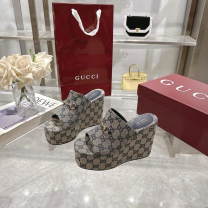 Gucci Horsebit Wedge Heel Women's Slide Sandals - Image 4