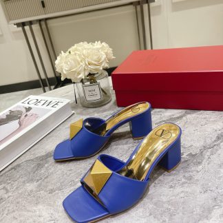 VALENTINO Gold Large Rivet High-end Sandals High Heels