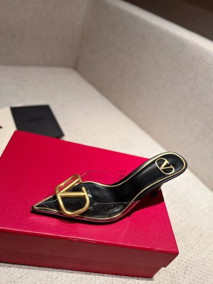 VALENTINO exquisite V buckle transparent film sandals high heels - Image 4
