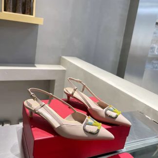 VALENTINO exquisite large V buckle high heels