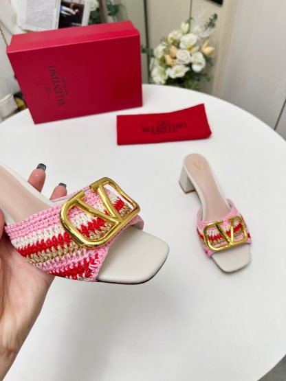 VALENTINO Exquisite Woven Series Fashion Sandals High Heels - Image 4