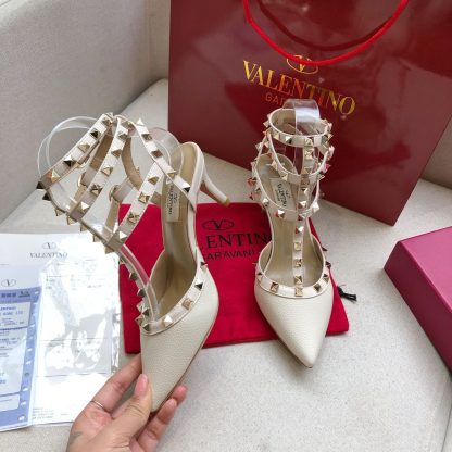 VALENTINO Litchi leather series elegant high heels - Image 4