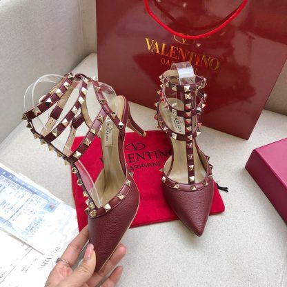 VALENTINO Litchi leather series elegant high heels - Image 4
