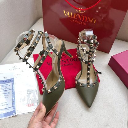 VALENTINO Litchi leather series elegant high heels - Image 4