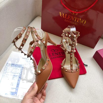 VALENTINO Litchi leather series elegant high heels - Image 4
