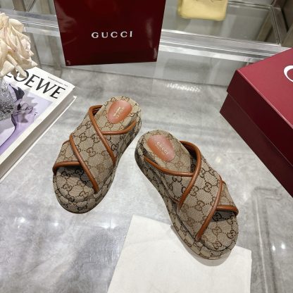 Gucci Women's New GG Cross-over Platform Sandals - Image 4