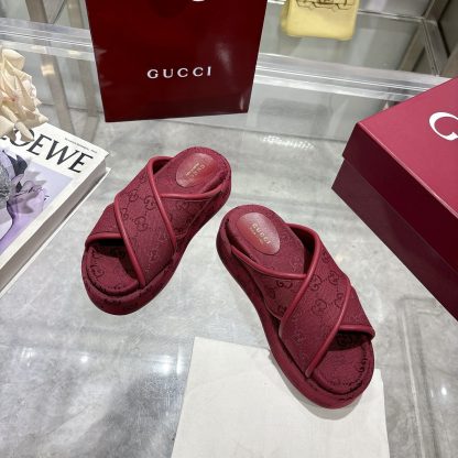 Gucci Women's New GG Cross-over Platform Sandals - Image 4
