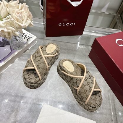Gucci Women's New GG Cross-over Platform Sandals - Image 4