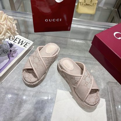Gucci Women's New GG Cross-over Platform Sandals - Image 4