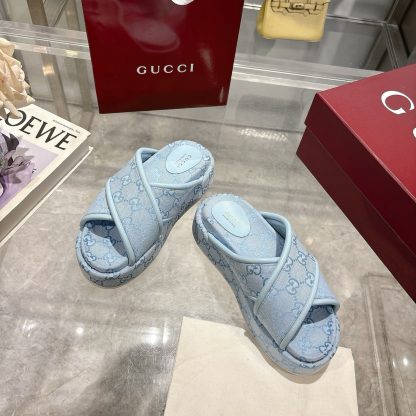 Gucci Women's New GG Cross-over Platform Sandals - Image 4