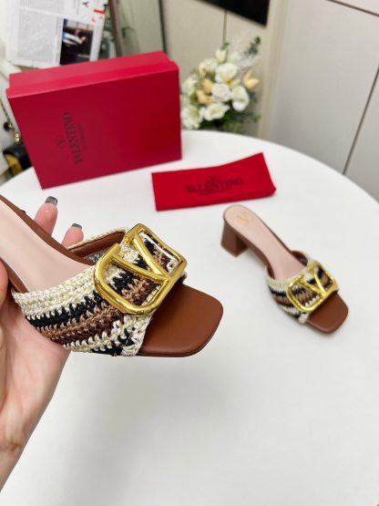 VALENTINO Handmade Woven Elegant High-Heeled Sandals - Image 4