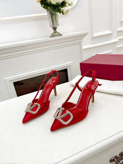 VALENTINO elegant high heels with rhinestone buckle