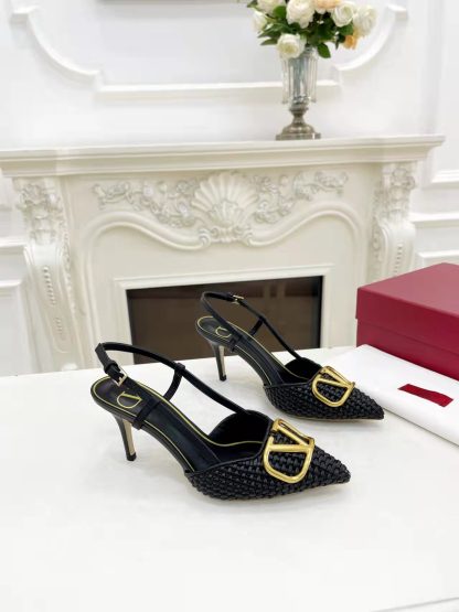 VALENTINO new black women's open-back high-heeled sandals - Image 4