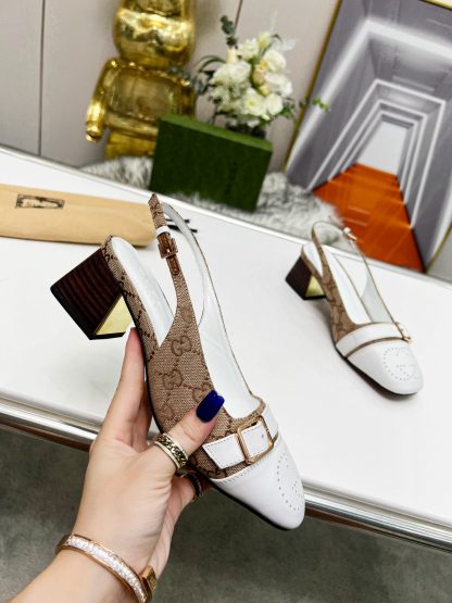 Gucci synchronized block heel slingback shoes - Image 4