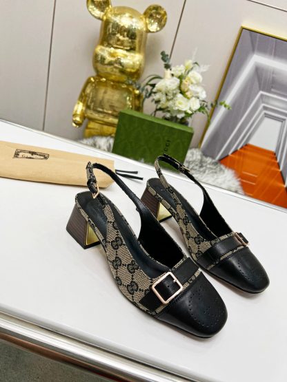 Gucci synchronized block heel slingback shoes - Image 4
