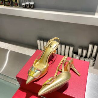 VALENTINO Diamond Big V Buckle Exquisite High Heels