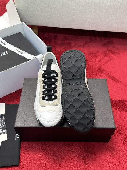 Chanel beige mix and match classic casual sneakers for men and women - Image 3