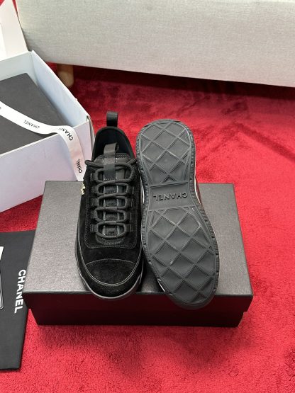Chanel black mix and match classic casual sneakers for men and women - Image 4