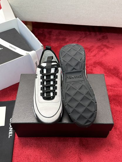 Chanel white and black men and women couple style mixed craftsmanship embroidery style versatile casual sports shoes - Image 4