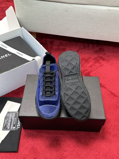 Chanel men's and women's couple's versatile fashionable dark blue mix and match casual sports shoes - Image 4