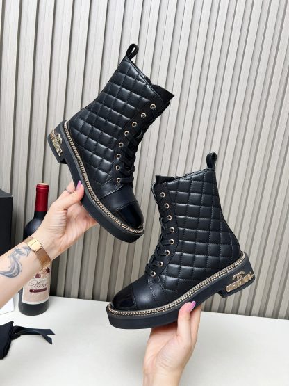 Chanel black autumn and winter heavy fashionable simple style Martin boots - Image 3