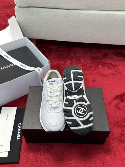 Chanel white craft embroidery style fashion casual sports shoes - Image 4