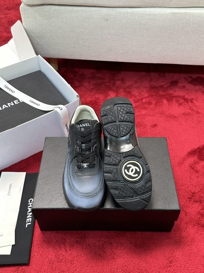 Chanel black craft embroidery style fashion casual sports shoes - Image 4