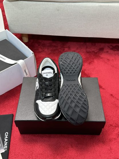 Chanel black and white craft embroidery style fashion casual sports shoes - Image 4