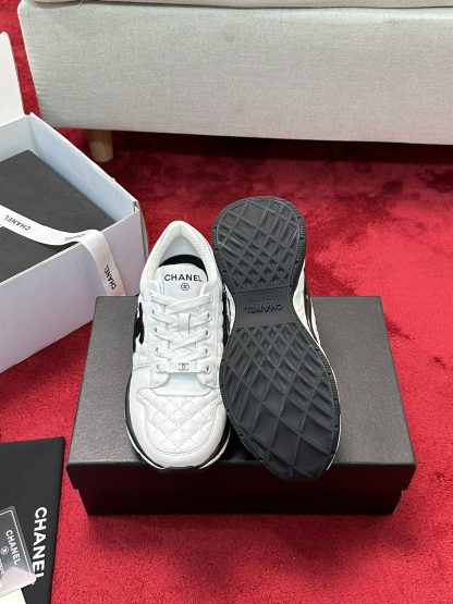 Chanel white and black craft embroidery style fashion casual sports shoes - Image 3