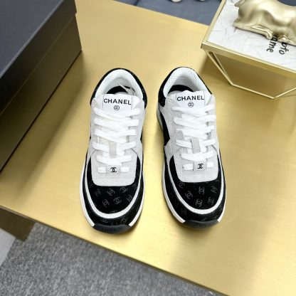 Chanel classic black and gray versatile casual sneakers - Image 4