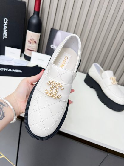 Chanel beige electric show diamond style imported leather loafers - Image 3