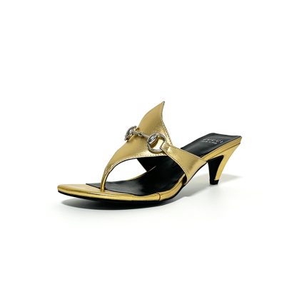Gucci Spring and Summer Square Toe Flip Flops Classic Buckle Series - Image 4