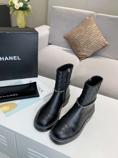Chanel Black Classic Luxury Soft Comfort Boots - Image 3