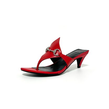 Gucci Spring and Summer Square Toe Flip Flops Classic Buckle Series - Image 4