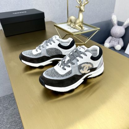 Chanel Classic Fashion Black and Grey Casual Sneakers - Image 4