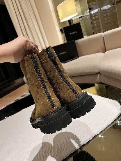 Chanel autumn and winter new green brown simple fashion boots - Image 4