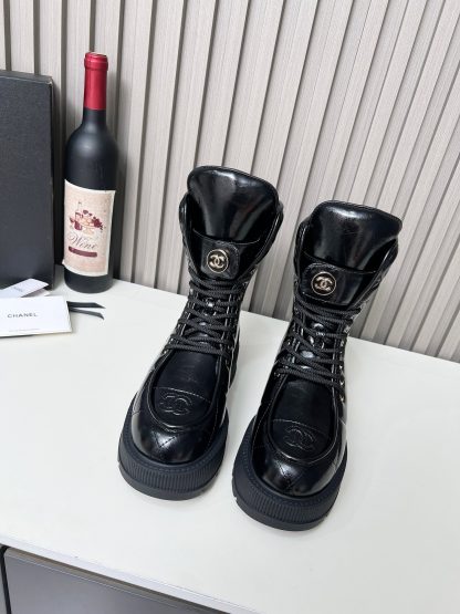 Chanel black autumn and winter new electric show diamond style bread boots - Image 4