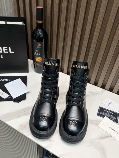 Chanel Black Thick Sole Super Comfortable Motorcycle Boots - Image 3