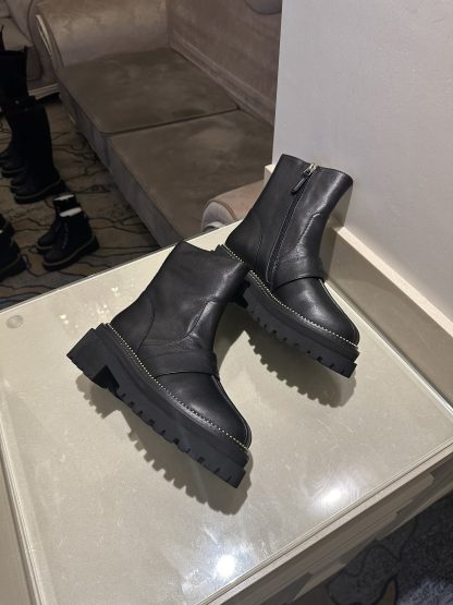 Chanel black autumn and winter high-end classic luxury leather ankle boots - Image 4