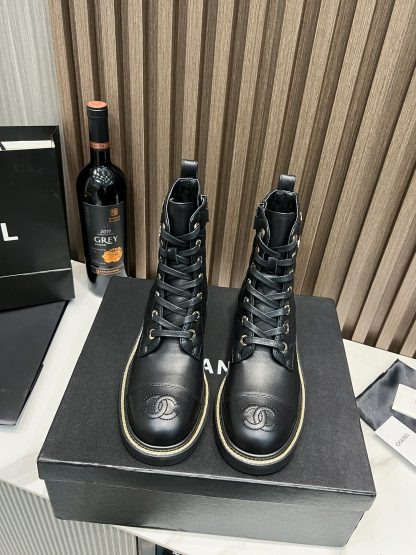 Chanel Paris catwalk latest black comfortable leg-enhancing long boots - Image 4